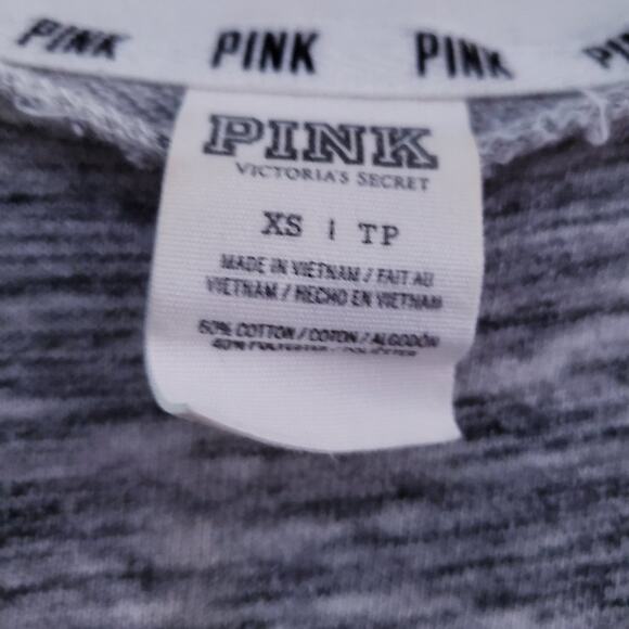 Pink Victoria Secrets Women's Scoop Neck Logo Sweat Shirt Gray XS - Picture 5 of 6